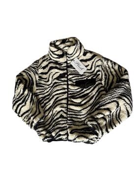 Plush Apparel Zebra Super Soft Zip-up Size Small w/pockets Faux Fur NWT